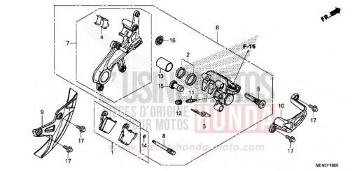 ETRIER DE FREIN ARRIERE CRF450RD de 2013